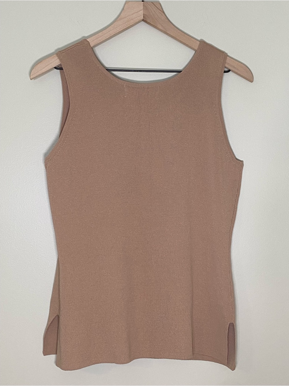 Festival Fringe Boho Knit Tank Top Beaded Brown Embellished Earthy Medium - Picture 2 of 13
